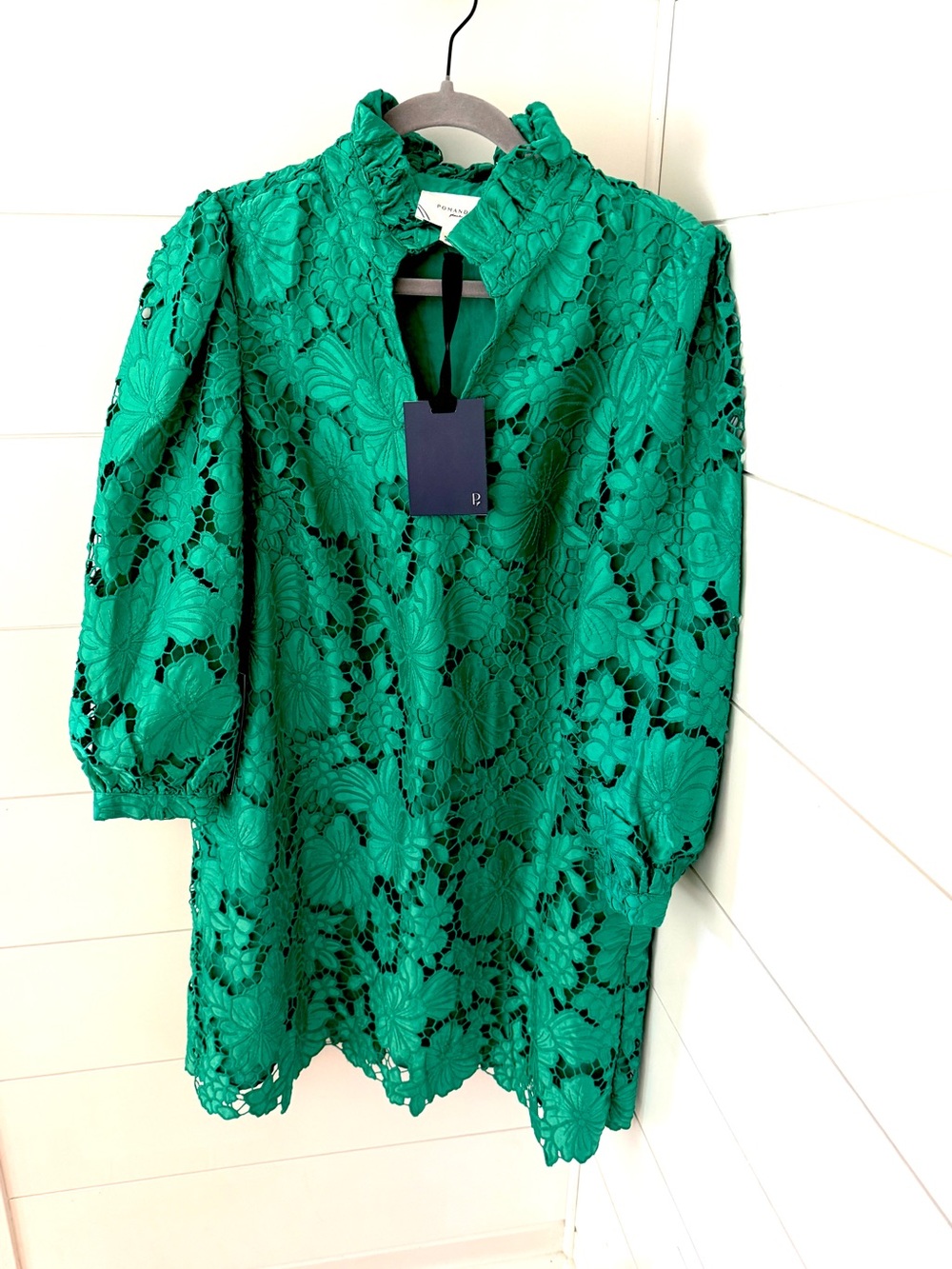 NWT Pomander Place Kelly Green Lace Cath Dress L Tuckernuck